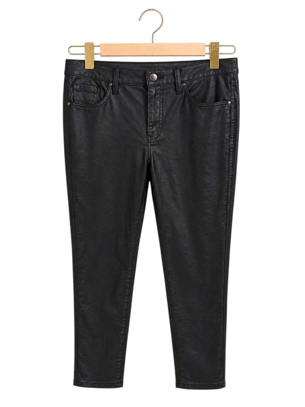 Chicoโs Faux Leather Pants Highโ Rise Black Slim Fit Size 12R